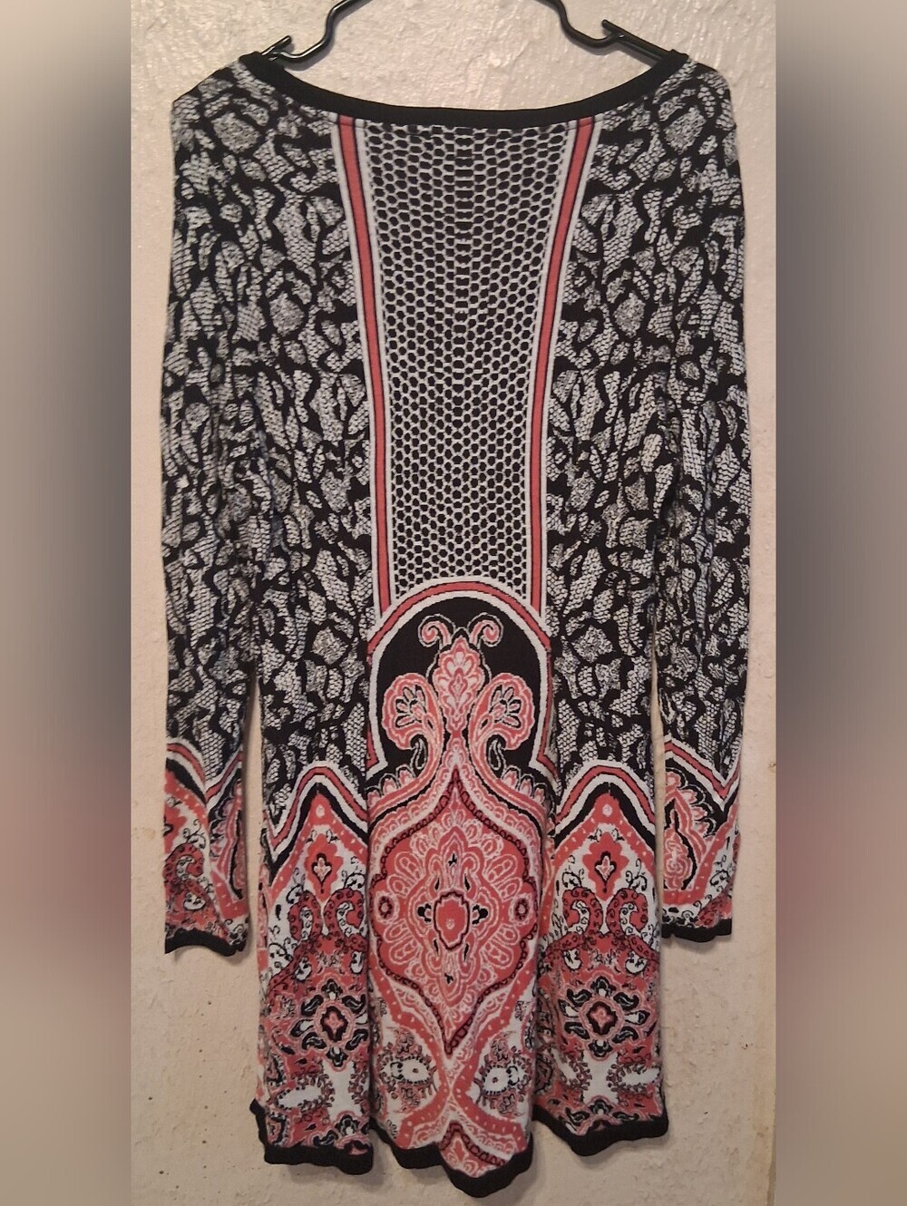 Style & Co Boho Fit & Flare Dress | Graphic Print | Long Sleeve | Size M - Picture 2 of 2